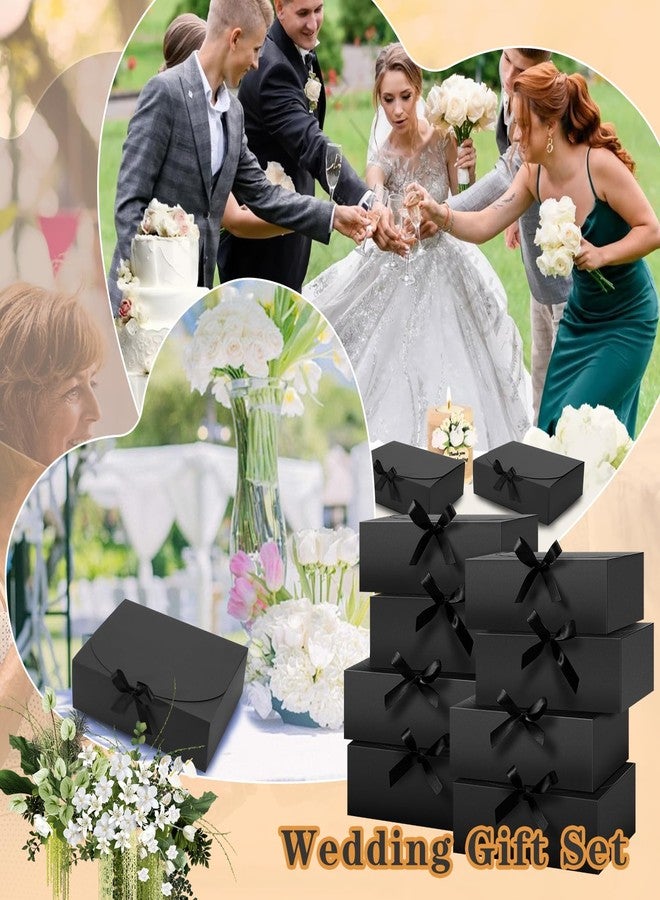 Tivcck 15 Pack Gift Boxes with Lids,10.6x7.8x3.1 Inch Black Gift Boxes Bulk,Bridesmaid Proposal Box with Ribbon,Black Kraft Paper Box for Birthday,Wedding,Christmas,Party Favors - Image 3